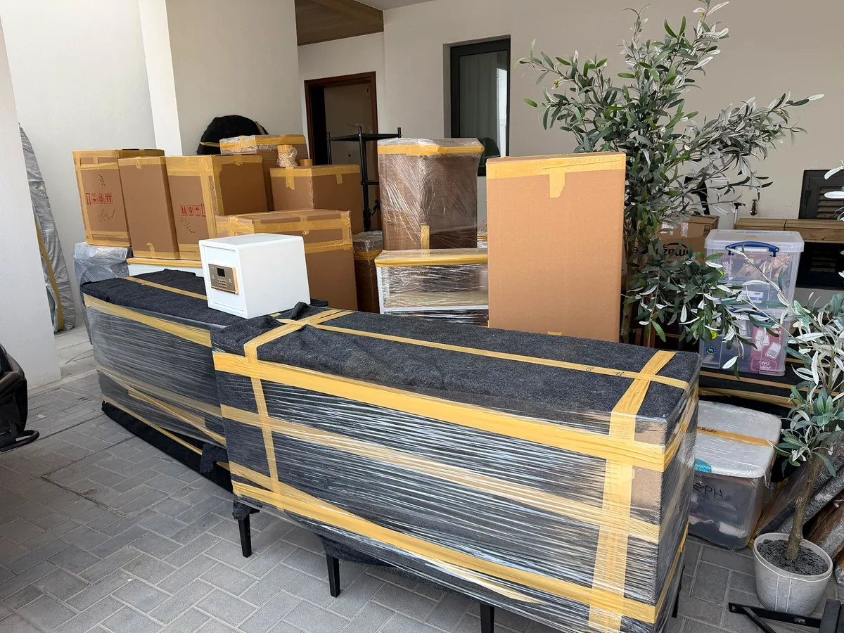 Genuine GulfNest protective packing for household furniture before a UAE move
